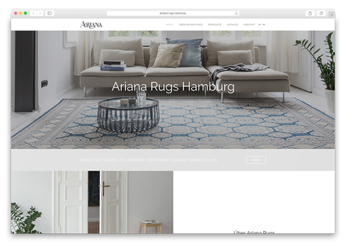 Ariana Rugs Hamburg GmbH Website